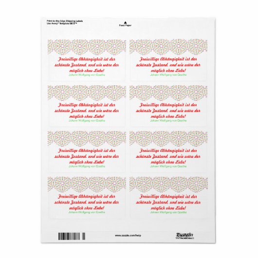 Étiquettes arc-en-ciel (Feuille entière)