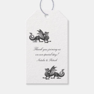 Étiquettes argentées de cadeau de mariage de