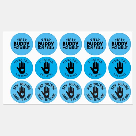 Étiquettes Arrêter l'intimidation (Feuille)