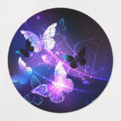 Étiquettes Arrière - plan avec papillons de nuit (Design 2)