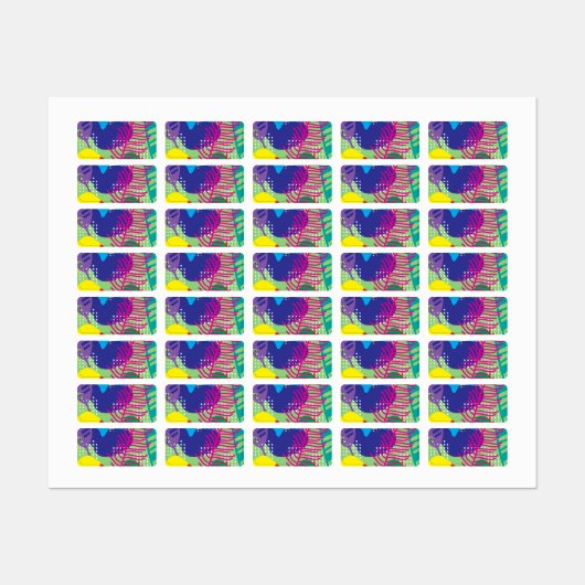 Étiquettes Arrière - plan coloré de fleurs (Feuille)