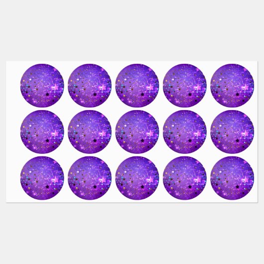 Étiquettes Arrière - plan de feuille violet avec étoiles (Feuille)