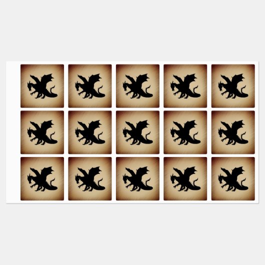Étiquettes Arrière - plan rustique Black Dragon (Feuille)
