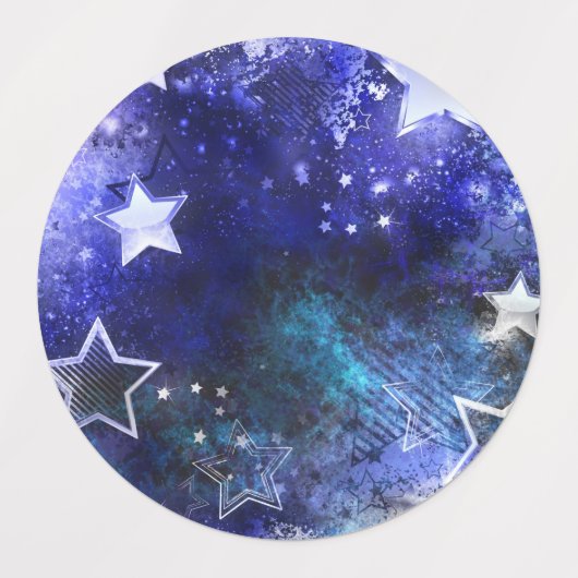 Étiquettes Arrière - plan spatial avec étoiles (Design 1)