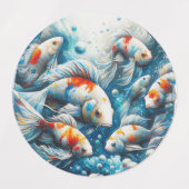 Étiquettes Art sous-marin du poisson et du corail en acryliqu (Design 1)