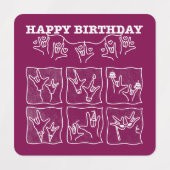 Étiquettes ASL ILY Obsession - Joyeux Anniversaire ! (Design 2)