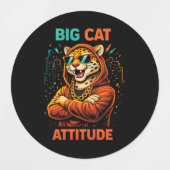 Étiquettes Attitude de gros chat (Design 1)