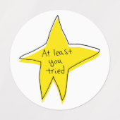 Étiquettes Au Moins Vous Avez Essayé - Yellow Star (Design 1)