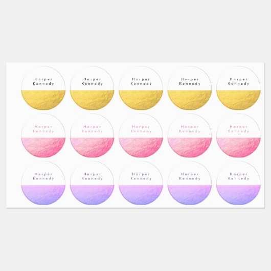 Étiquettes Autocollant couleur Faux Foil imperméable moderne (Feuille)
