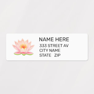 Étiquettes Autocollant d'adresse blanc avec fleur personnalis
