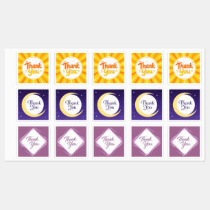Étiquettes Autocollant Feuille d'Étiquettes Multi Motif Merci