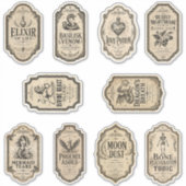 Étiquettes Autocollantes de Potions d'Apothicaire (Devant)