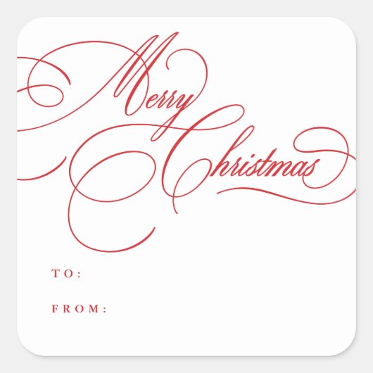 Étiquettes autocollantes Joyeux Noël Script de fêt (Devant)