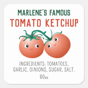 Étiquettes autocollantes Ketchup de Tomate avec in
