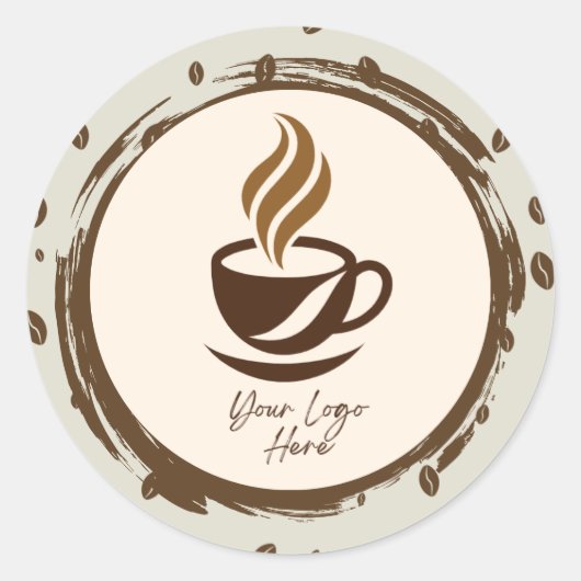 Étiquettes Autocollantes Personnalisées pour Café (Devant)