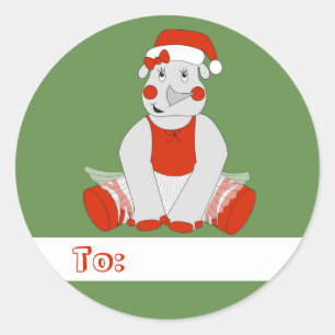 Étiquettes autocollantes rondes illusima Noël Clas