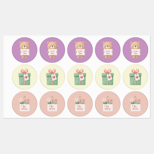 Étiquettes Autocollants adorables (Feuille)