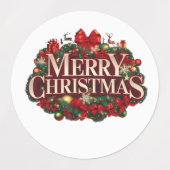 Étiquettes Autocollants de vacances de Noël joyeux (Design 1)