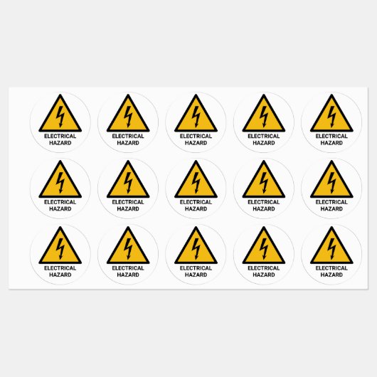 Étiquettes Avertissement de danger électrique, symbole de cho (Feuille)