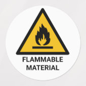 Étiquettes avertissement de matériau inflammable, symbole de  (Design 2)
