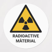 Étiquettes Avertissement de matière radioactive, rayonnement  (Design 2)