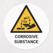 Étiquettes Avertissement de substance corrosive, Chimique Cau (Design 1)