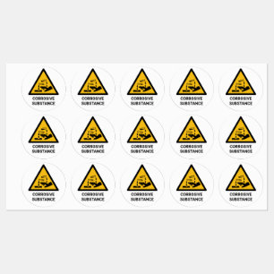 Étiquettes Avertissement de substance corrosive, Chimique Cau