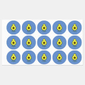 Étiquettes Avocat Kawaii Incroyable (Feuille)