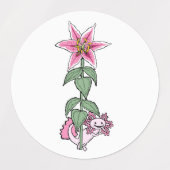 Étiquettes Axolotl et Stargazer lily (Design 2)