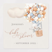 Étiquettes Baby shower de ballon éléphant (Design 1)