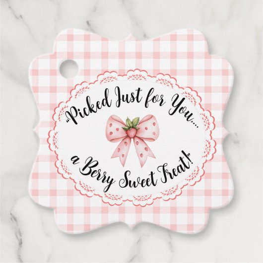 Étiquettes Baby shower-Faveur fraise (Devant)
