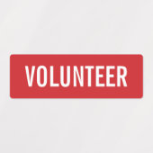 Étiquettes Badge Red Volunteer (Design 2)