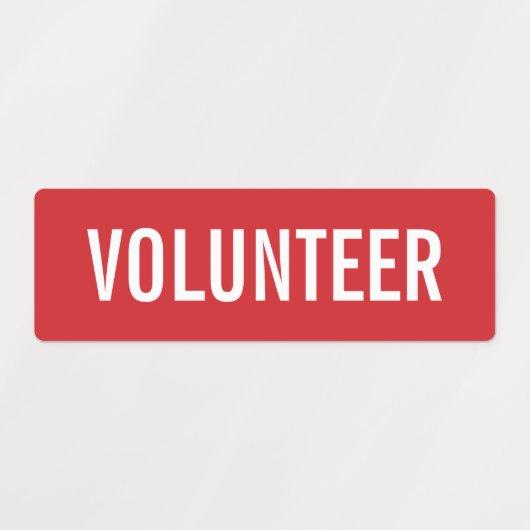 Étiquettes Badge Red Volunteer (Design 1)