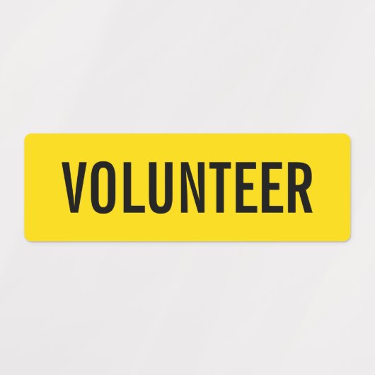 Étiquettes Badge volontaire jaune (Design 1)