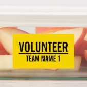 Étiquettes Badge volontaire jaune avec nom d'équipe personnal (Apposé)