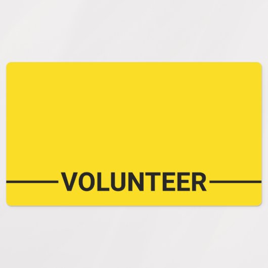 Étiquettes Badge volontaire jaune vierge (Design 1)