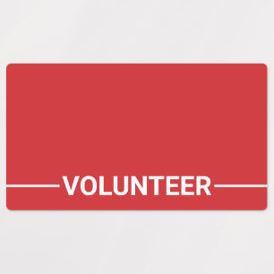 Étiquettes Badge volontaire Red Blank
