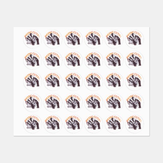 ÉTIQUETTES BADGER BEING CUTE (Feuille)