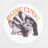 ÉTIQUETTES BADGER BEING CUTE (Design 2)