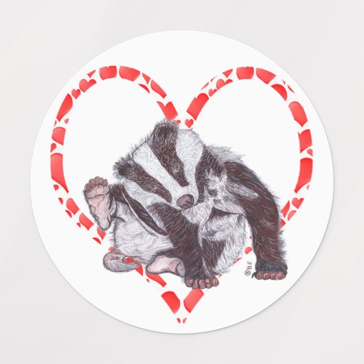 ÉTIQUETTES BADGER HEART (Design 2)