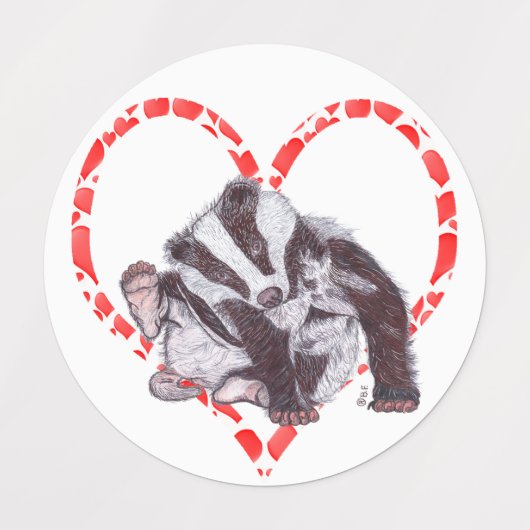 ÉTIQUETTES BADGER HEART (Design 1)