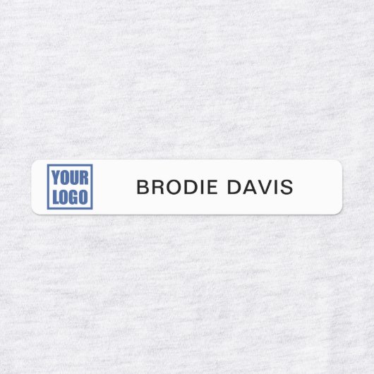 Étiquettes Balises de vêtements Nom de l'employé et logo de l (Design 1)