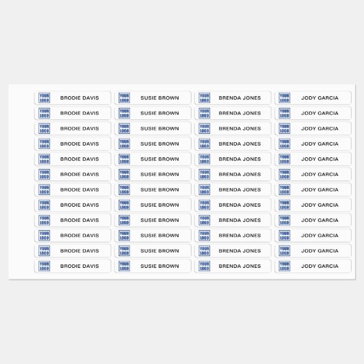 Étiquettes Balises de vêtements Nom de l'employé et logo de l (Feuille)