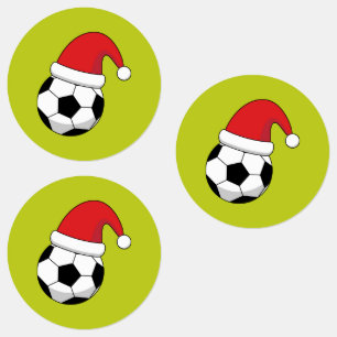 Étiquettes Balle de football de Noël avec Casquette du Père N