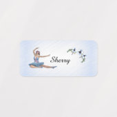 Étiquettes Ballerina en bleu Nom personnel (Design 2)