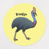 Étiquettes Bande dessinée d'oiseau joyeux (Design 2)