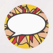 Étiquettes Bande dessinée Pop Art Discours bulle (Design 2)