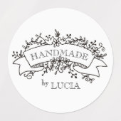 Étiquettes bannière florale élégant script fait main (Design 1)