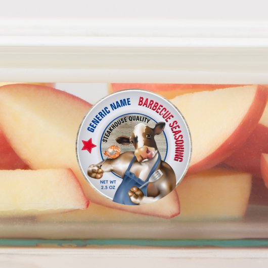 Étiquettes Barbecue assaisonnant Vache Grillant crevettes (Apposé)