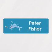 Étiquettes Barracuda poisson de pêche dessin personnalisé (Design 1)